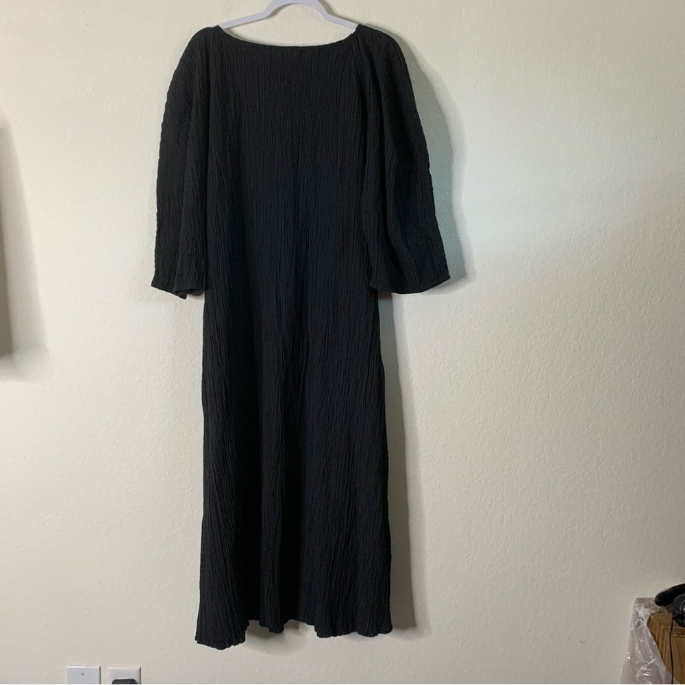 Mara Hoffman Cecilia Puff-Sleeve Organic Cotton Midi Dress black 2X - Picture 7 of 7